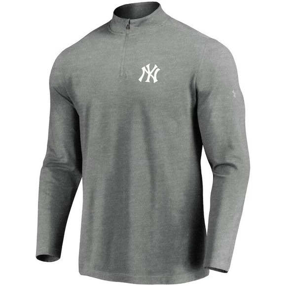 New York Yankees Jacket Mens 5XL Pullover 1/4 Zip Gray Athletic Under Armour - Picture 2 of 3